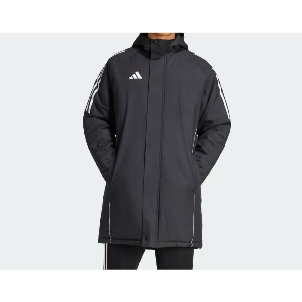 NEW ADIDAS tiro 24 stadium parka jacket in black/white